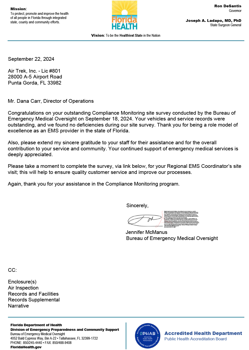EMS Inspection Report